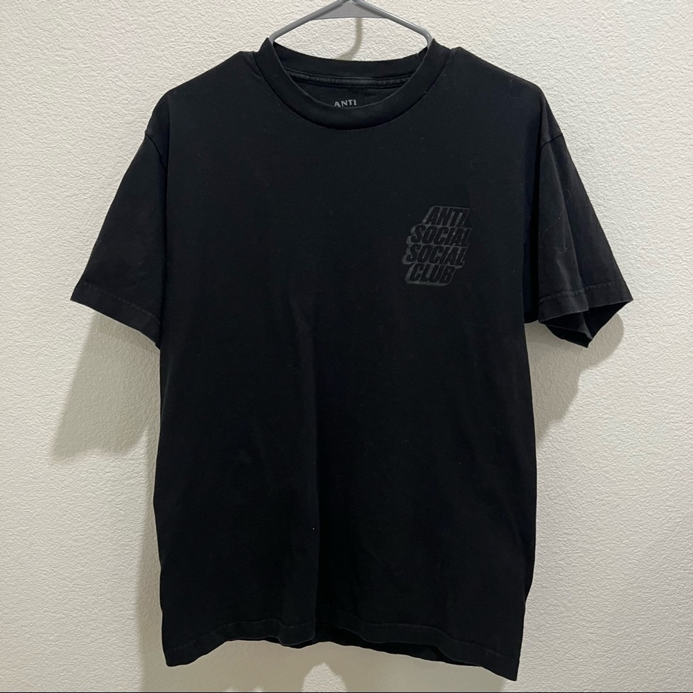 Anti social social club all black logo t-shirts